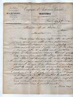 VP22.900 - 1863 - Lettre - Compagnie D'Assurances Générales Maritimes M. A. De COURCY, Directeur Pour LE HAVRE - Bank & Versicherung