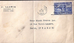 CUBA N° 213 S/L. DE LA HAVANE/4.7.33 POUR LA FRANCE - Cartas & Documentos