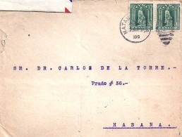 CUBA N° 142x2 S/L. DE MATAIRA/7.6.10 POUR LA HAVANE - Storia Postale