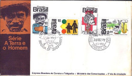 BRESIL N° 1018/1019/1020/1021 S/L. DE BRASILIA/20.12.72 - Covers & Documents