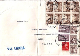 ARGENTINE N° 606x8/548Ax2/569/395x3 S/L. DE MENDOZA/31.10.59 POUR LA FRANCE - Cartas & Documentos
