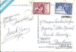 ARGENTINE N° 605/606A S/CP. DE BUENOS AIRES/1960 POUR LA FRANCE - Cartas & Documentos