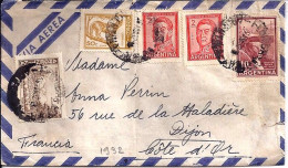 ARGENTINE N° 604Bx2/603A/606/606A S/L. DE FLORIDA/16.4.62 POUR LA FRANCE - Lettres & Documents