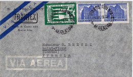 ARGENTINE N° 492/419x2 S/L. DE BUENOS AIRES/27.7.49 POUR LA FRANCE - Briefe U. Dokumente