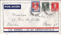 ARGENTINE N° 281/282/288 S/L. DE BUENOS AIRES/5.10.33 POUR LA FRANCE - Storia Postale