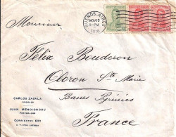 ARGENTINE N° 215/217x2 S/L. DE BUENOS AIRES/13.11.18 POUR LA FRANCE - Cartas & Documentos