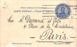 ARGENTINE N° ENTIER POSTAL CP DE BUENOS AIRES/11.5.11 POUR LA FRANCE - Lettres & Documents