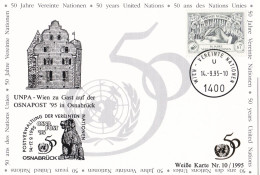 Nations Unies Vienne. Carte Postale 1995 YT 206 Oblitéré 1er Jour - Cartes-maximum