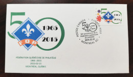 Canada 2015 Quebec Federation Of Philately Personalized Stamp FDC - Altri & Non Classificati