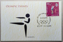 INDIA 2016 OLYMPIC EVENTS, KARATE, INDIA POST ISSUED POSTCARD...RARE - Sin Clasificación