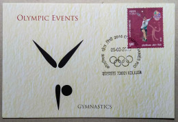 INDIA 2016 OLYMPIC EVENTS, GYMNASTICS, INDIA POST ISSUED POSTCARD...RARE - Gymnastik