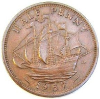 Pièce De Monnaie 1demi Penny 1957 - C. 1/2 Penny
