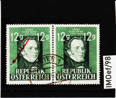 IMOef/98  ÖSTERREICH  1947  MICHL 801 PLATTENFEHLER  FARBFLECK  Gestempelt  ZÄHNUNG Siehe ABBILDUNG - Variétés & Curiosités