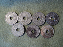 LOT DE 7 PIECES DE 10 CENTIMES LINDAUER DIFFERENTES. 1920 / 1935 - 10 Centimes