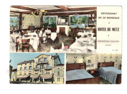 57  CHATEAU  SALINS  HOTEL DE METZ  RESTAURANT DE LA DILGECE  MULTIVUES  BON ETAT 2 SCANS - Chateau Salins