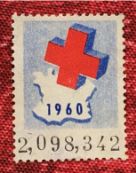 Croix Rouge Française-Timbre De Cotisation Adhèrent 1960 - Red Cross--Vignette-Erinnophilie-Stamp-Viñeta-Bollo - Croix Rouge