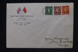 MAROC ANGLAIS - Enveloppe FDC En 1957 - Centenaire De L'ouverture Du Bureau Anglais - L 149474 - Postämter In Marokko/Tanger (...-1958)