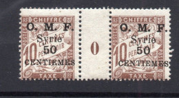 !!! SYRIE, PAIRE DE LA TAXE N° 9 AVEC MILLESIME 0 NEUVE ** - Timbres-taxe