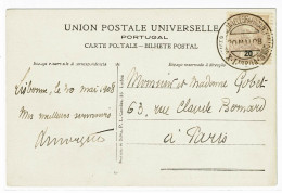 Portugal, 1908, Para Paris - Storia Postale