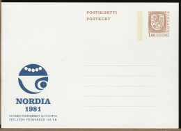 SUOMI FINLAND - 1981 - POSTKORT - NORDIA 1,00 - Postal Stationery