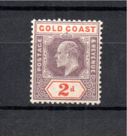 Goldcoast 1902 Old 2 P. Edward Stamp (Michel 36) Nice MLH - Costa D'Oro (...-1957)
