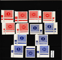 IMOcc/34  TSCHECHOSLOWAKEI CSSR 1928  MICHL  55/66 PORTO  12 MARKEN Mit NUMMERN** Postfrisch  Siehe ABBILDUNG - Portomarken
