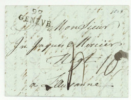 99 GENEVE Pour Lausanne 1809 - 1792-1815: Départements Conquis