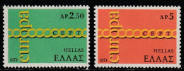 GRECE    Europa 1971   N° Y&T  1052 Et 1053 ** - Nuevos