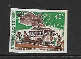 COTE D'IVOIRE 1971  JOURNEE DU TIMBRE-COURRIER AUTOMOBILE  YVERT N°311 NON DENTELE  NEUF MNH** - Busses