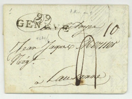 99 GENEVE Pour Lausanne 1800 - 1792-1815: Départements Conquis