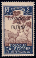 391 Wallis Futuna 2c Chevreuil Deer Surcharge Overprint MH * Neuf (f3-WF-40) - Impuestos