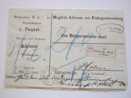 BADEN , Karlsruhe , Fahrpostsendung , Auslagenbrief  Um 1872 - Briefe U. Dokumente