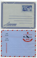 Canada 1950's-60's Unitrade U20 & U22 2 Different Mint Aerogrammes - 10c. Airplanes - 1953-.... Reinado De Elizabeth II