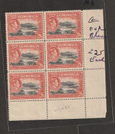 Dominica 1938 SG107 , 2s 6d Black And Vermilion Block Of 6 MNH ,VARIETY  EXTRA BLACK AT TOP RIGHT STAMP(SH6) - Dominique (1978-...)