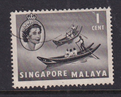Singapore: 1955/59   QE II - Pictorial - Boat   SG38    1c    Used - Singapore (...-1959)