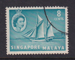Singapore: 1955/59   QE II - Pictorial - Boat   SG43    8c    Used - Singapore (...-1959)