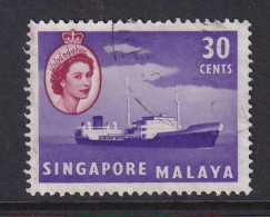 Singapore: 1955/59   QE II - Pictorial - Boat   SG48    30c    Used - Singapur (...-1959)