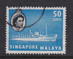 Singapore: 1955/59   QE II - Pictorial - Boat   SG49    50c    Used - Singapore (...-1959)