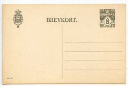 Denmark 1920's Mint Postal Card - 8o. Wavy Lines - Postal Stationery