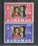 Bahamas  - 1972, 25th WEDDING ANNIVERSARY OF QUEEN ELIZABETH II STAMPS COMPLETE SET OF 2, MLH (*). - Bahamas (1973-...)