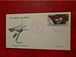 Lettre / Carte  FDC DJIBOUTI 1966   COTE DES SOMALIS SATELLITE D1 - Storia Postale