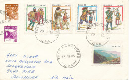 Brazil Air Mail Cover Sent To Denmark Tres Coraqes 29-10-1985 Complete Set Ivan Wasth Rodrigues - Airmail