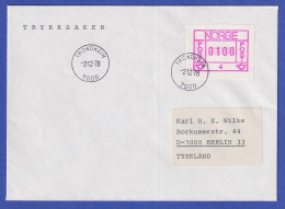 Norwegen / Norge Frama-ATM 1978 Aut.-Nr. 4 Wert 0100 Auf FDC 2.12.78 - Automatenmarken [ATM]