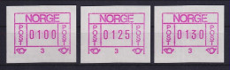 Norwegen / Norge Frama-ATM 1978, Aut.-Nr. 3 Dunkles Pap. Satz 100-125-130 **  - Machine Labels [ATM]