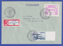 Norwegen / Norge Frama-ATM 1978 Aut.-Nr 5 Wert 0450 In MIF Auf R-Brief Mit So.-O - Timbres De Distributeurs [ATM]