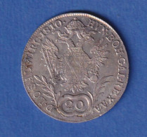 Österreich - Habsburg Silbermünze 20 Kreuzer Franz II. 1810 A - Autriche