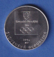 Slowakei 1996 Silbermünze 200 Kronen Slowakisches Olympia-Team Stg - Slovaquie