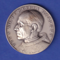 Silber-Medaille 1958 Papst Pius XII. - Edel Mattiert  - Non Classés