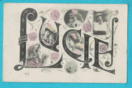 * Fantaisie - Fantasy - Fantasie (nom - Name - Naam) * (M.F. Paris) Lucie, Femme, Woman, Vrouw, Fleurs, Roses, Old - Genealogia