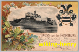 Ronneburg - Gruss Von Der Burg Ronneburg - Litho Prägekarte Mit Wappen - Main - Kinzig Kreis